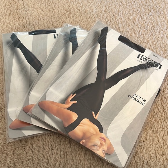 Wolford Other 3 Pair Small Woolford Satin Opaque Tights 2 Mocca Anthracite Poshmark